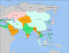 The successor states of the Mongol Empire in 1335: the Ilkhanate, Golden Horde, Yuan dynasty and Chagatai Khanate