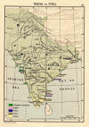 The Mughal Empire at its greatest extent in c. 1700 under Aurangzeb (r. 16581707)