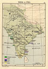 The Mughal Empire at its greatest extent in c. 1700 under Aurangzeb (r. 1658–1707)